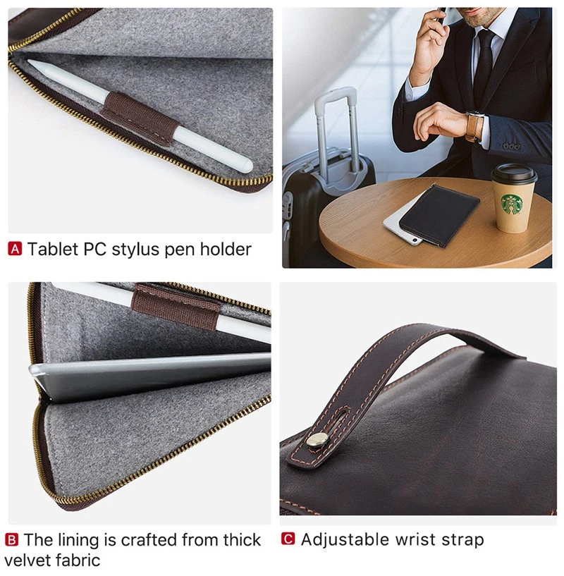 Funda de cuero genuino para iPad Mini (A17 Pro) Mini 6/5/4/3/2/1 Foto 4 de 4