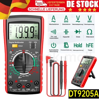 MARKENLOS Digital Multimeter Messgerät Voltmeter Strom Amperemeter Kapazität Profi Prüfer