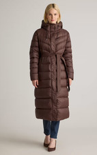 NWT QUINCE WOMEN'S RESPONSIBLE DOWN BELTED MAXI COAT JACKET SMALL HOT FUDGE $200