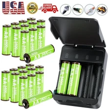 4/8/12/16PCS AA 1.5V 3400mWh Rechargeable Lithium Battery With Charger Box NEW
