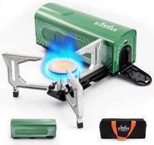 BIG HORN OUTDOORS Butane Camping Stove, Portable Folding Gas Burner with Carry B