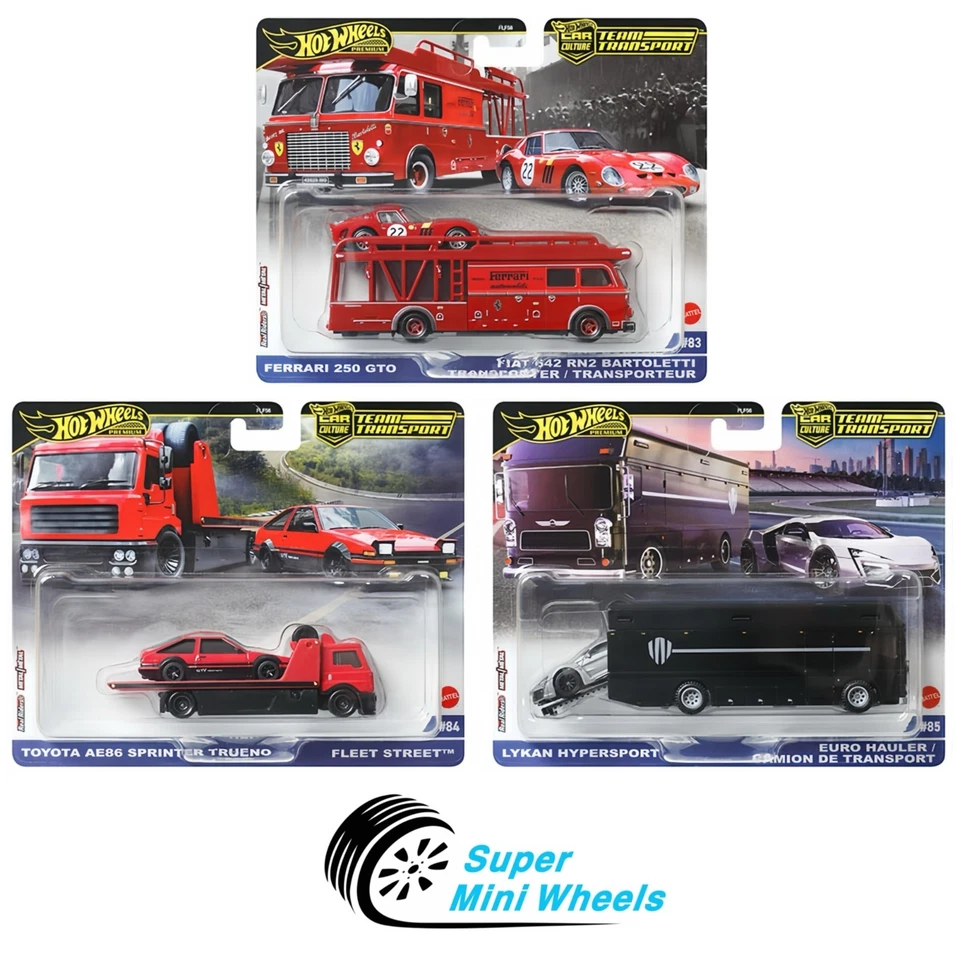 Hot Wheels 1:64 Team Transport 2025 H Case Sortiment 3 Autos Set - FLF56-957H
