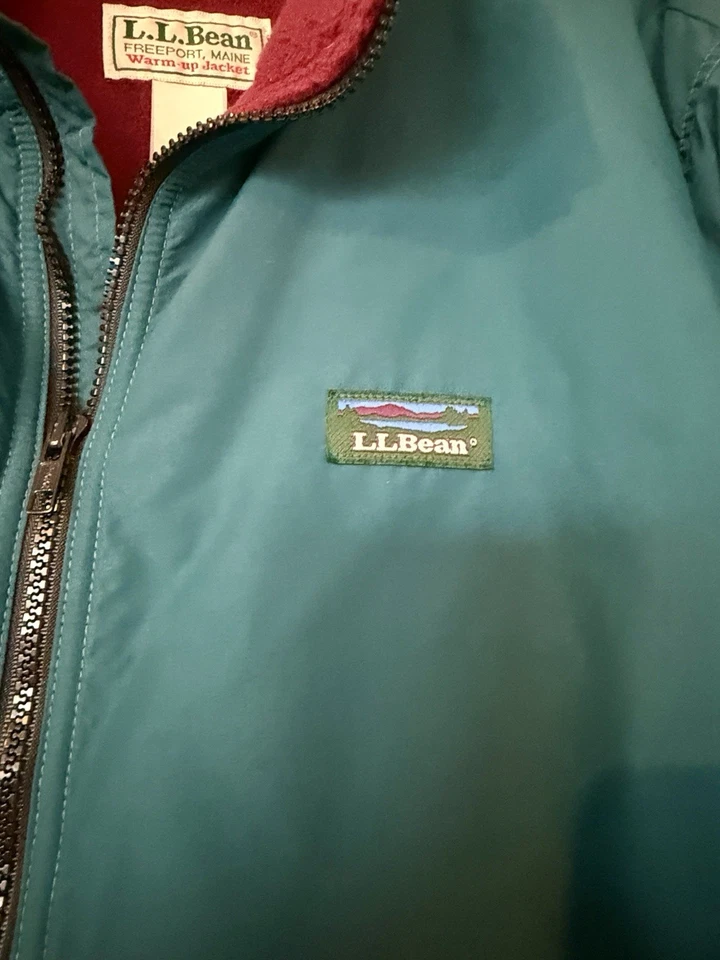 L.L.Bean Men's XL Vintage 90s Warm-Up Jacket Portland Teal/Maroon Retro Preppy  - Image 2 of 4