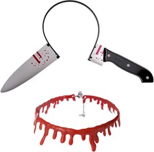 Halloween Costume Accessories Set Bloody Knife Headband 2 PCS Props
