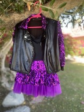 Sequined Black/Purple Dance Costume SC