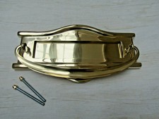 Sprung solid brass Vintage period home letter box postal plate cover Victorian 