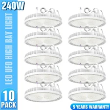 10Pack 240W UFO Led High Bay Light Warehouse Factory Commercial Lighting 5000K