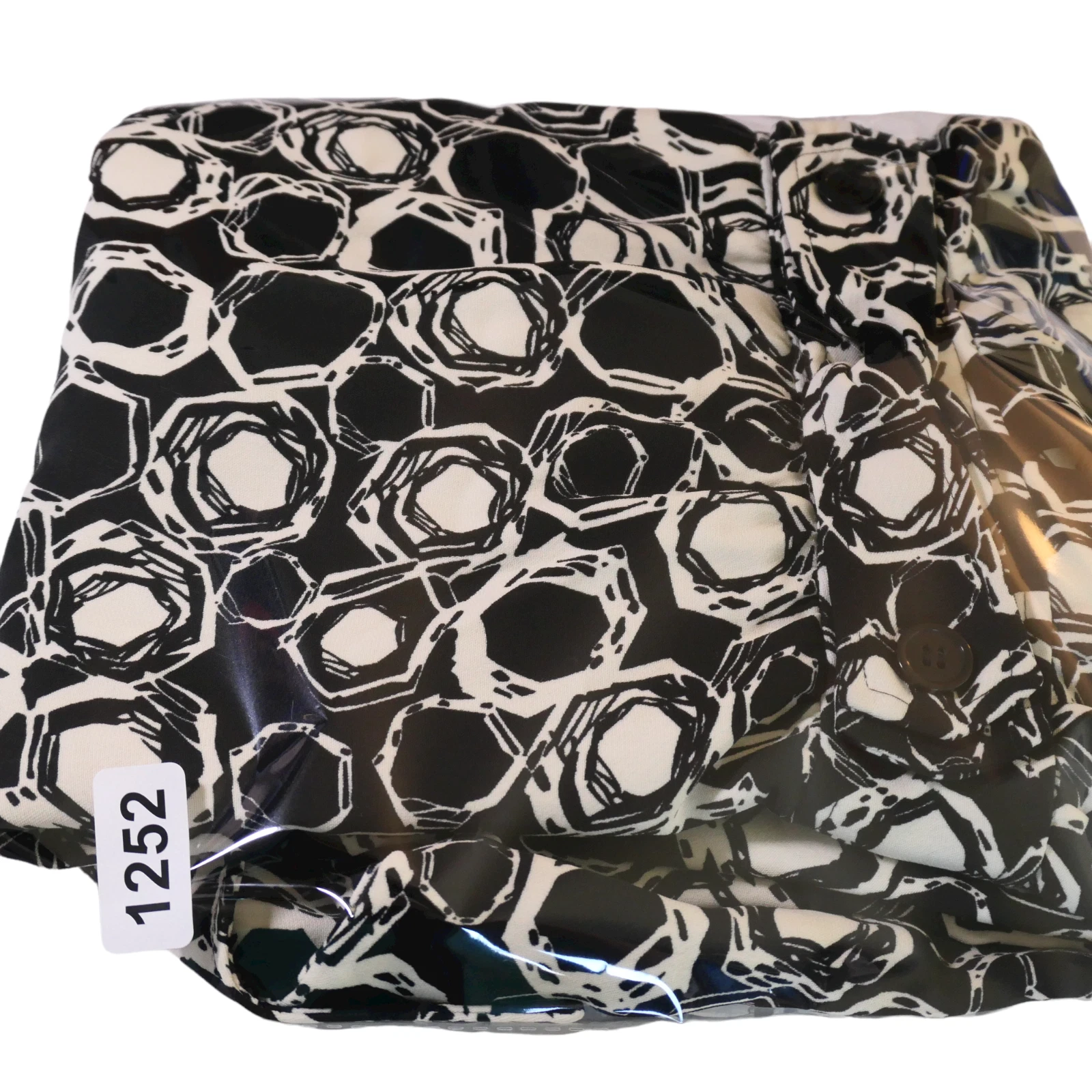 OFF WHITE Abito Suzi Chin per Maggy Boutique manica a sbuffo nero e bianco sporco taglia 8 foderato