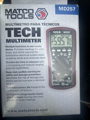 MATCO TOOLS TECH MULTIMETER MD257 (UD2080829) New Open Box FREE