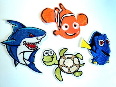 1x Finding Nemo Dory Crush Patches Embroidered Cloth Badge Applique ...