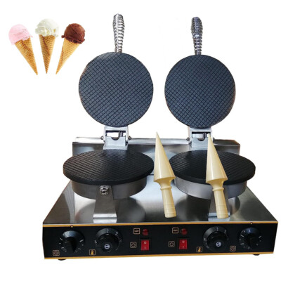 Ice Cream Cone Waffle Making Machine Electric Double Head Egg Roll Machine110V