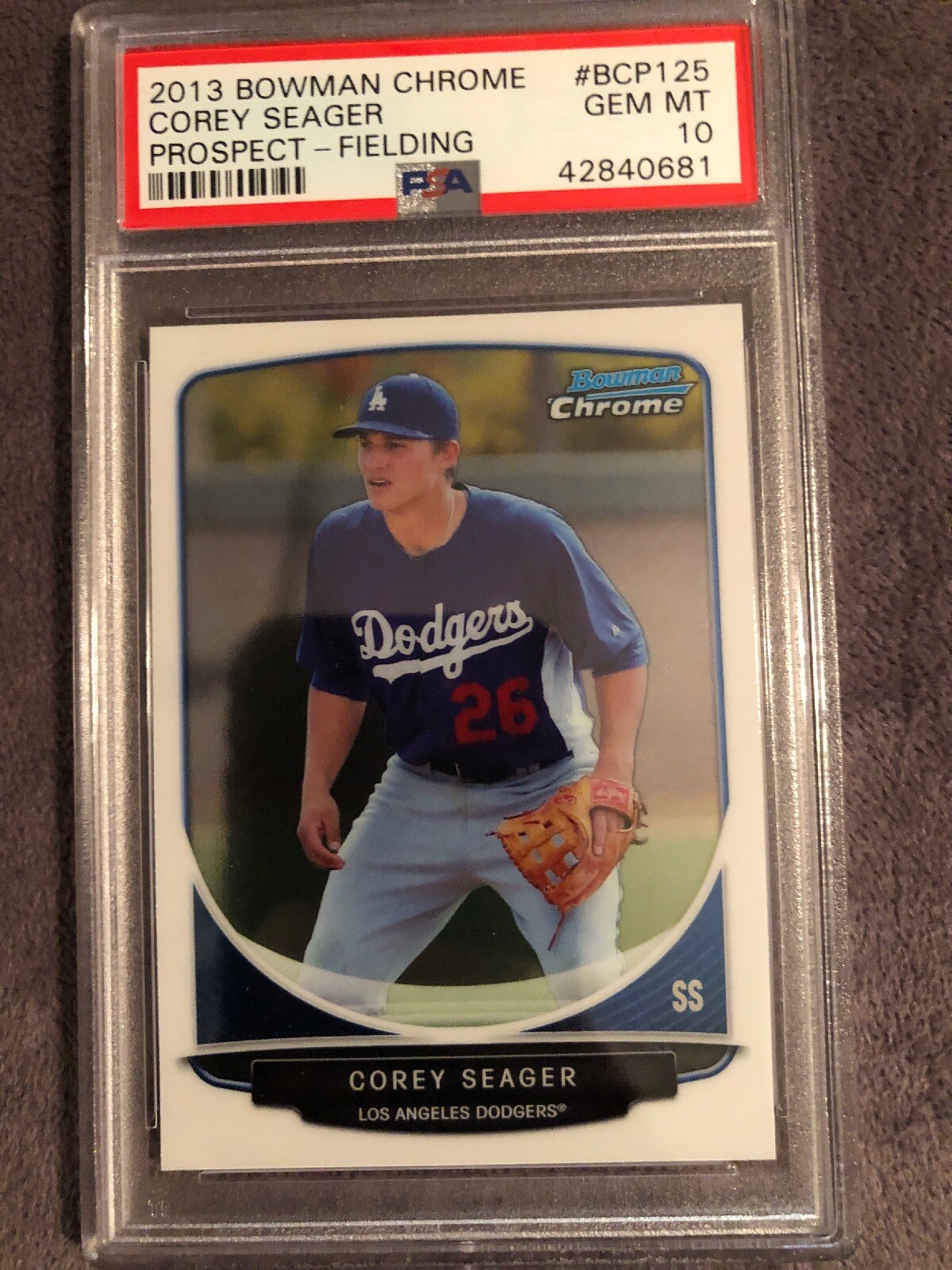 2013 Bowman Chrome Corey Seager LA Dodgers Prospect Fielding PSA 10 💎 #BCP125