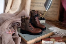 1/6 1/4 1/3 Uncle ID BJD Shoes Real Leather Boots Handmade Reddish Brown 2