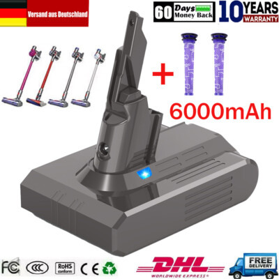 6000mAh 21,6V Akku für Dyson V7 Animal V7 Motorhead Pro V7 SV11 Absolute /Filter