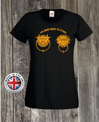 Labyrinth T Shirt Knockers T Shirt ''IT'S VERY RUDE TO STARE'' bedrucktes T Shirt