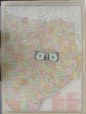 TX 1910 EAST TEXAS STEAM RAILROAD Karte. CONCHO, SAN SABA & LLANO VALLEY RR