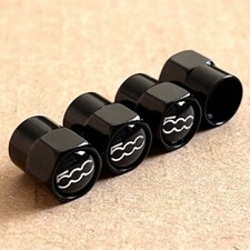 4x Für Fiat 500 Logo Ventilkappe Emblem Auto Luftventil Abdeckungen Aluminium