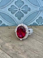 Beautiful 8.08 Carat Rubellite Tourmaline With Genuine White CZ Fabulous Ring