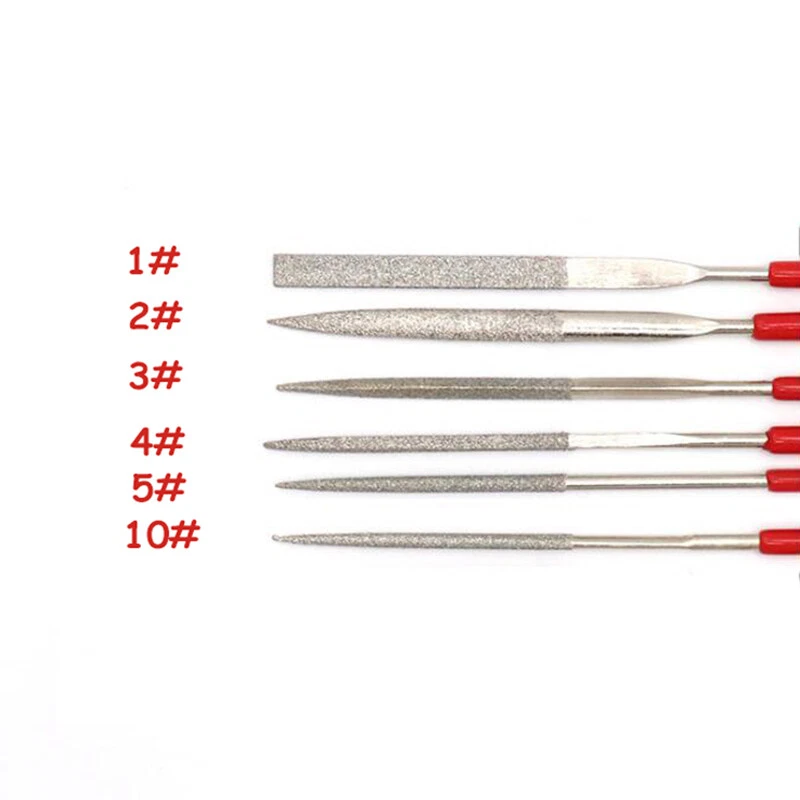 Professional Diamond Needle File Set Half Round Taper & Flat Stone Glass Metal - Image 4 of 4
