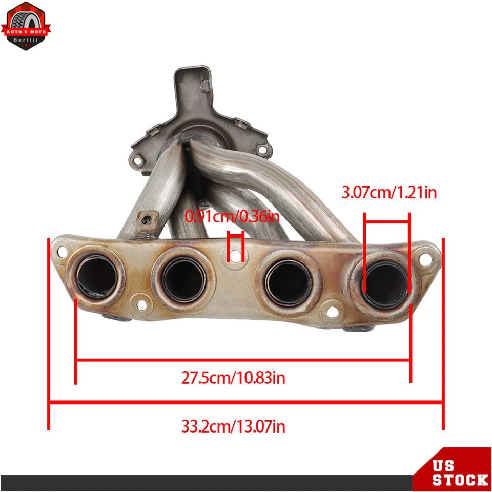 Colector de escape con kit de junta para Toyota Corolla Matrix Scion xD 2009-2010 1,8 L Foto 3 de 4