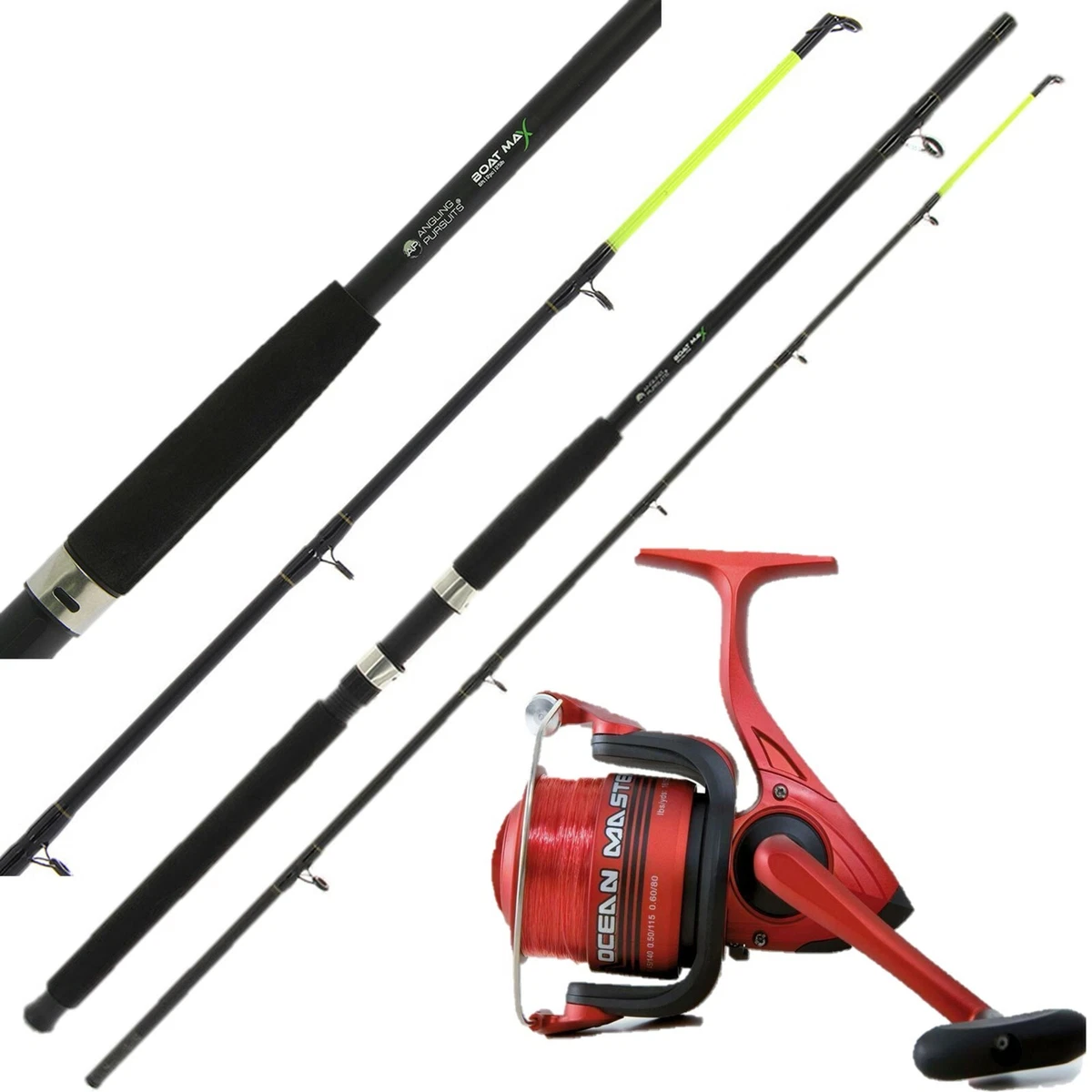 Sea Fishing Boat Max Rod 6FT Yellow Tip + Ocean Master 70 Sea Reel