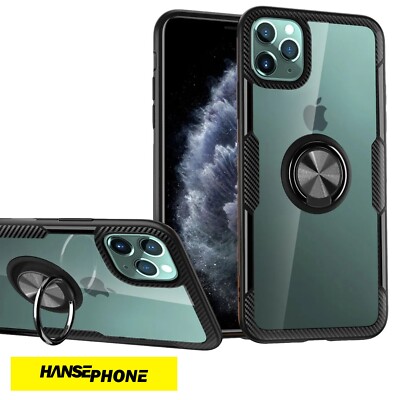 Hülle iPhone Samsung Schutzhülle Case Cover Handyhülle Ring Transparent Galaxy