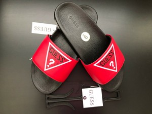 red guess sandals