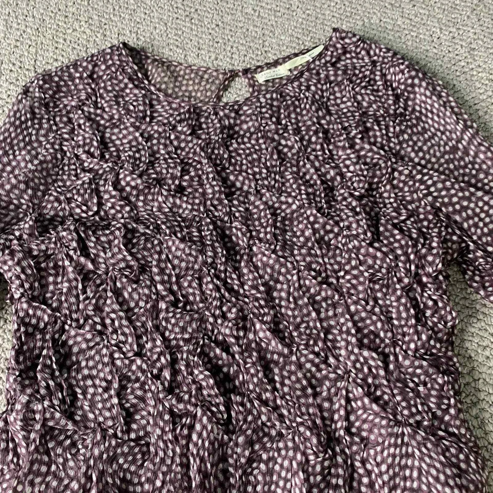Blusa Leon Max Feminina Tamanho Médio Roxa Seda Bolinhas Edição Limitada - Imagem 2 de 4