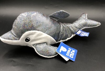 Cuddle Crew Delfin funkelnd silber & weiß 12 Zoll lang Plüschtier Kuscheltier Neu