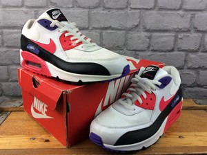 NIKE MENS UK 8 EU 42.5 AIR MAX 90 WHITE BLACK RED PURPLE TRAINERS RRP £100  C | eBay