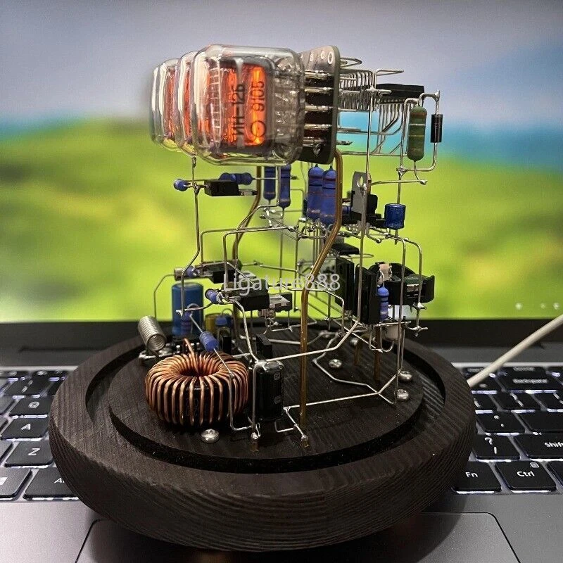 Classic Vintage IN-12 Nixie Tube Clock Kit DIY Unassembled w/ Glass Case Remote - Image 3 of 4