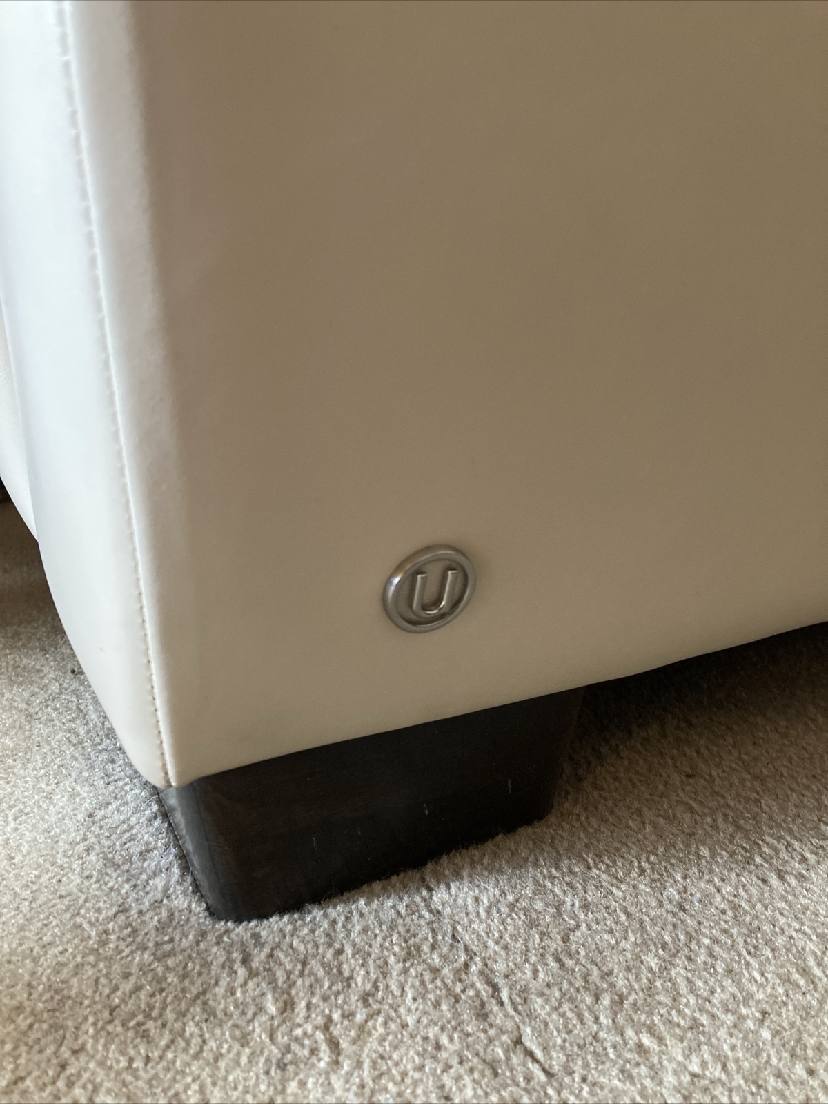 Natuzzi Cream Leather Sofa Bed With Ottoman Excellent Condition eBay