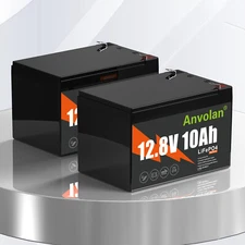 2X 10Ah 12V LiFePO4 Battery 15000+Cycles Lithium Iron Phosphate Battery BMS
