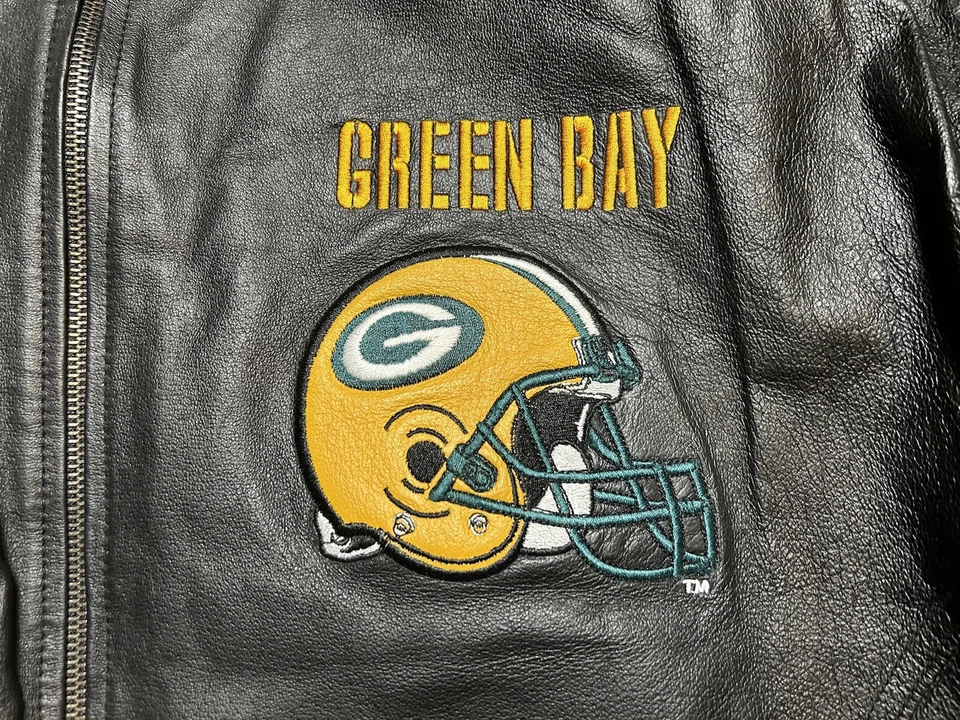 VTG Green Bay Packers G-III Carl Banks LEATHER Varsity NFL Jacket Men’s XL - Image 4 of 4