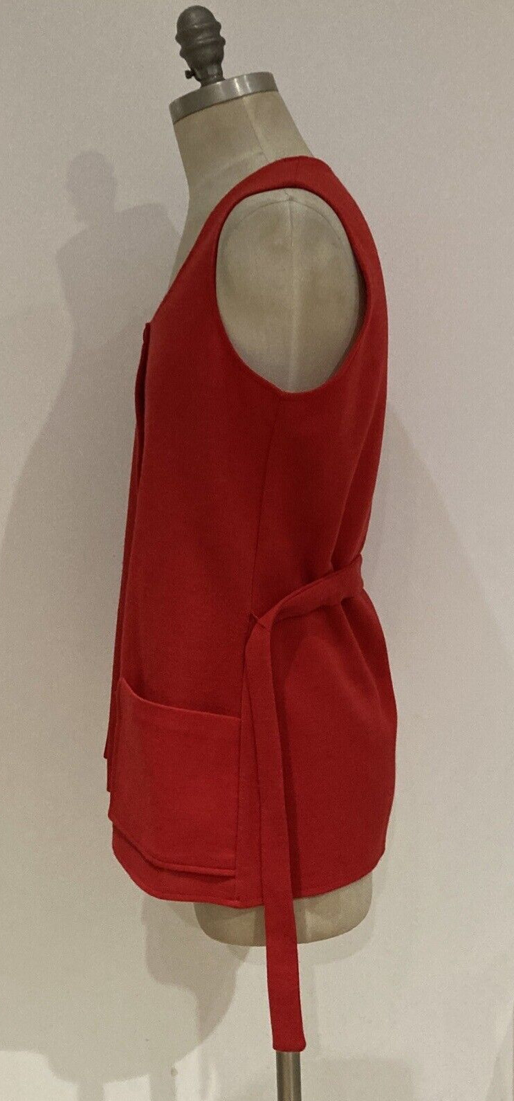 Vintage Early 1970s St Michael (M & S)  Red Sleeveless Top, Size 14, 36" Bust 4