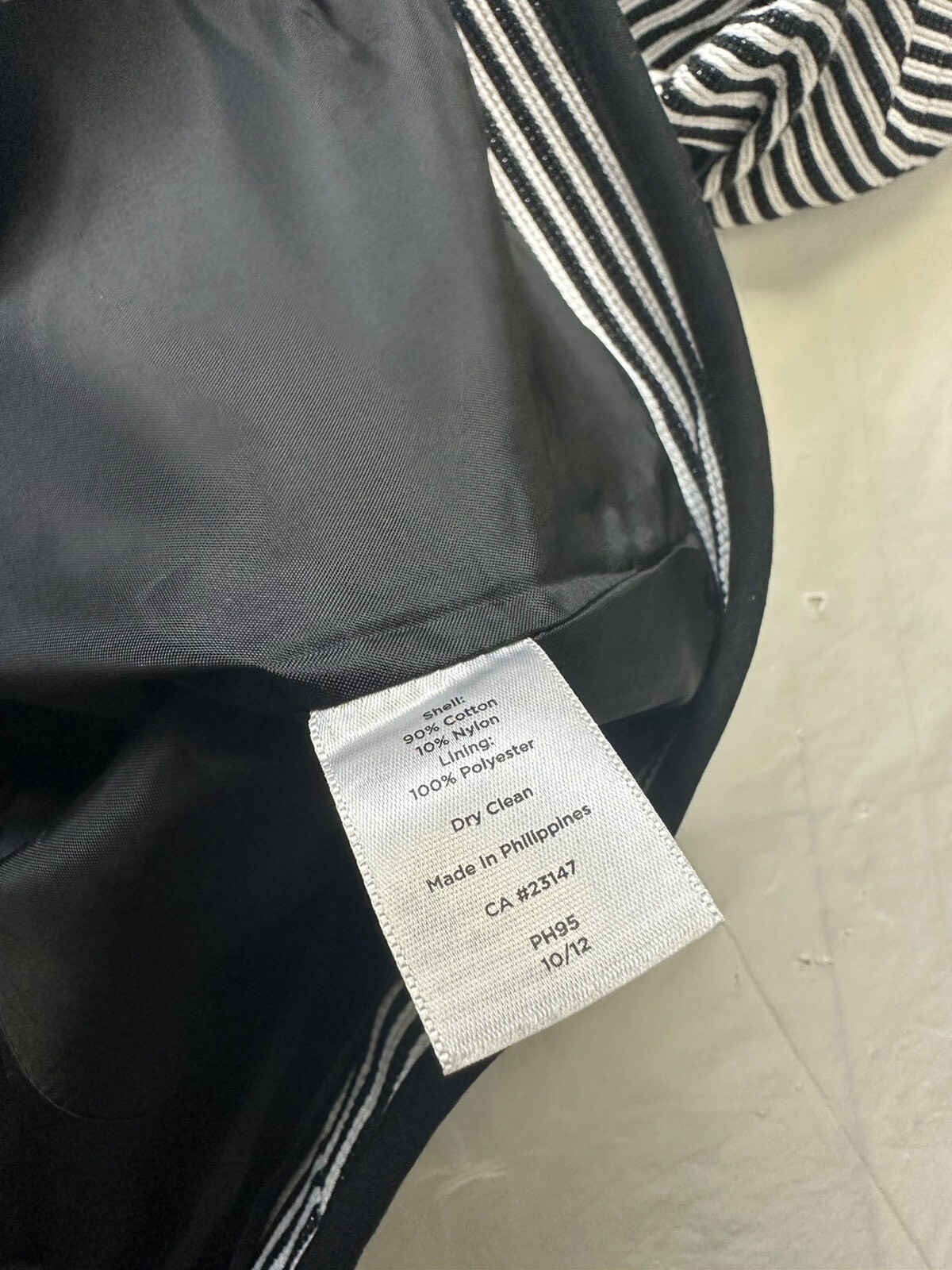 Talbots Black White Striped Structured Jacket Bla… - image 7