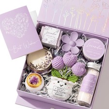 Spa Gift Set Lavender Bath Bombs Relaxation Self Care Home Kit Women Gifts Thank