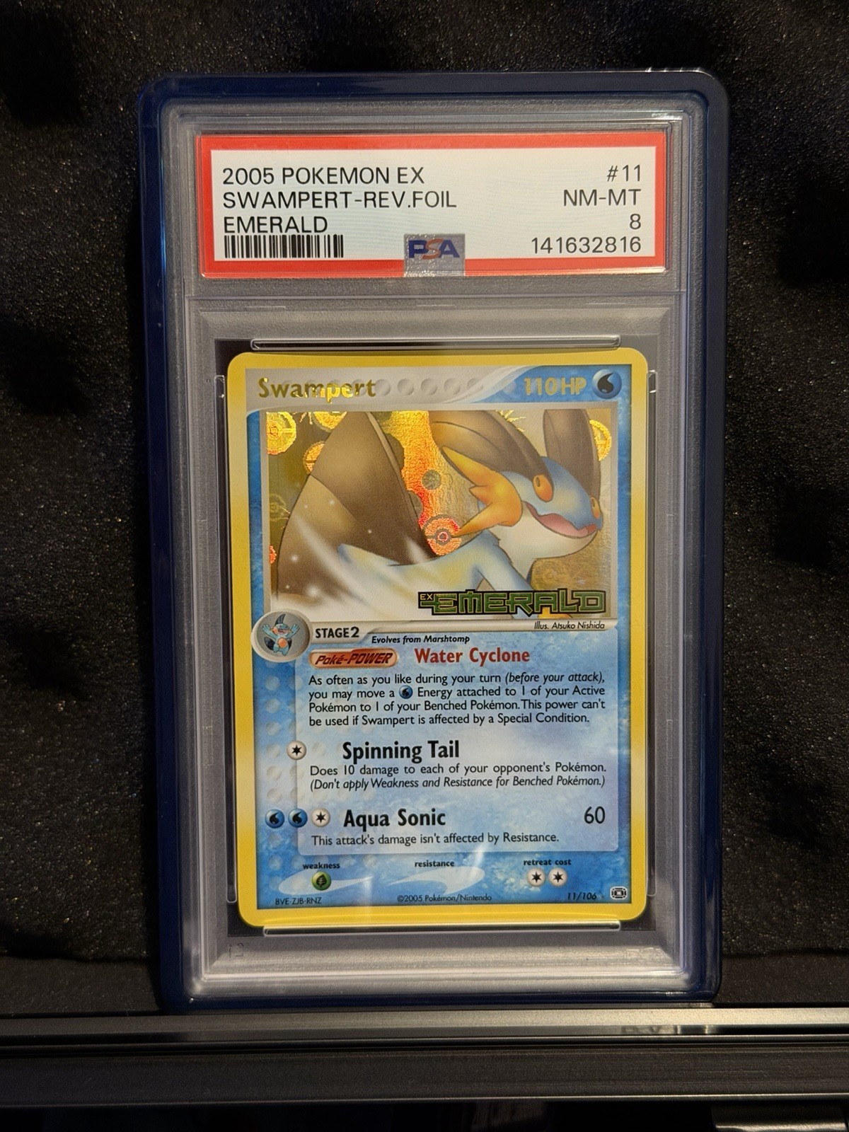 Pokemon Swampert EX Emerald Reverse Holo #11 PSA 8