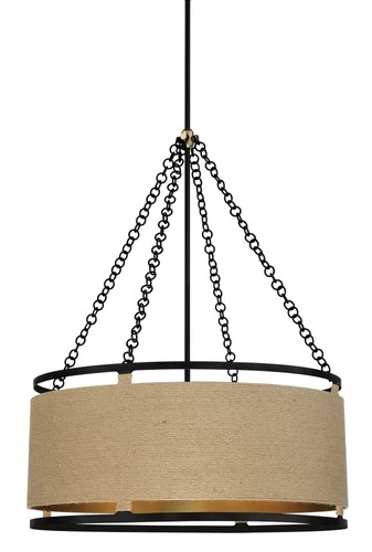 Minka Lavery 3866 Windward Passage 6 Light 27"W Pendant - Soft Brass / Coal - Picture 1 of 12