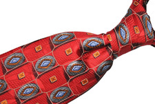 ROBERT TALBOTT STUDIO Tie USA MADE Silk Blue/Red Color L58 W3.9