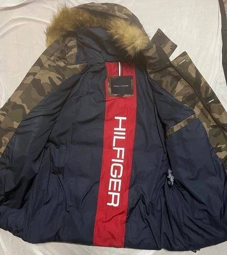 Tommy Hilfiger Men's XL Camo Snorkel Parka Faux Fur Hood 159AP468 image 4