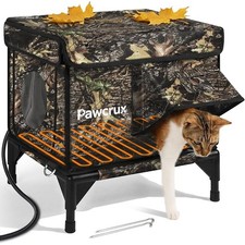 Outdoor Heated Cat House Weatherproof Insulated Shelter Winter Stray Cats
