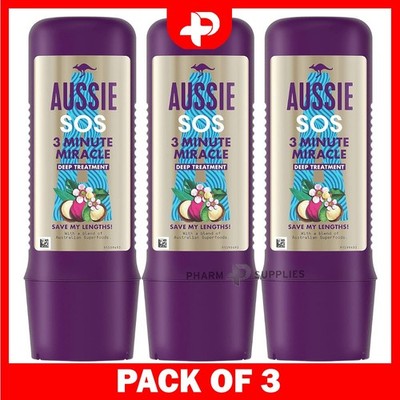 Aussie Save My Lengths! 3 Minuten Miracle Deep Hair Conditioner 225 ml 3er Pack