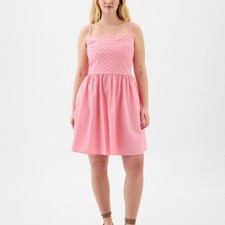 Gap Squareneck Eyelet Mini Dress girlhoodcore feminine dainty sweet milkmaid L