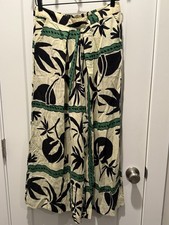 NWOT True Destinations Resort Wear Tropical Palazzo Wide Leg Pants Large Beach