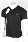 Lacoste Men's Lightweight Pima V Neck T Shirt Short Sleeve M Black TH6710 51