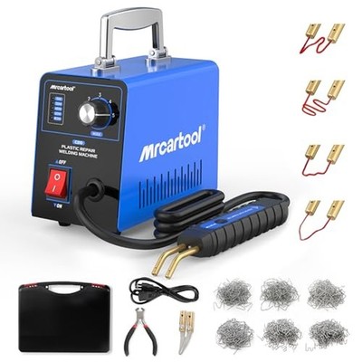 MR CARTOOL Plastic Welding Kit 15W-80W 600pcs Flat/Wave/Corner Hot Staples