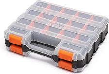 Double Sided Tool Organizer Box Adjustable Small Parts Storage Case
