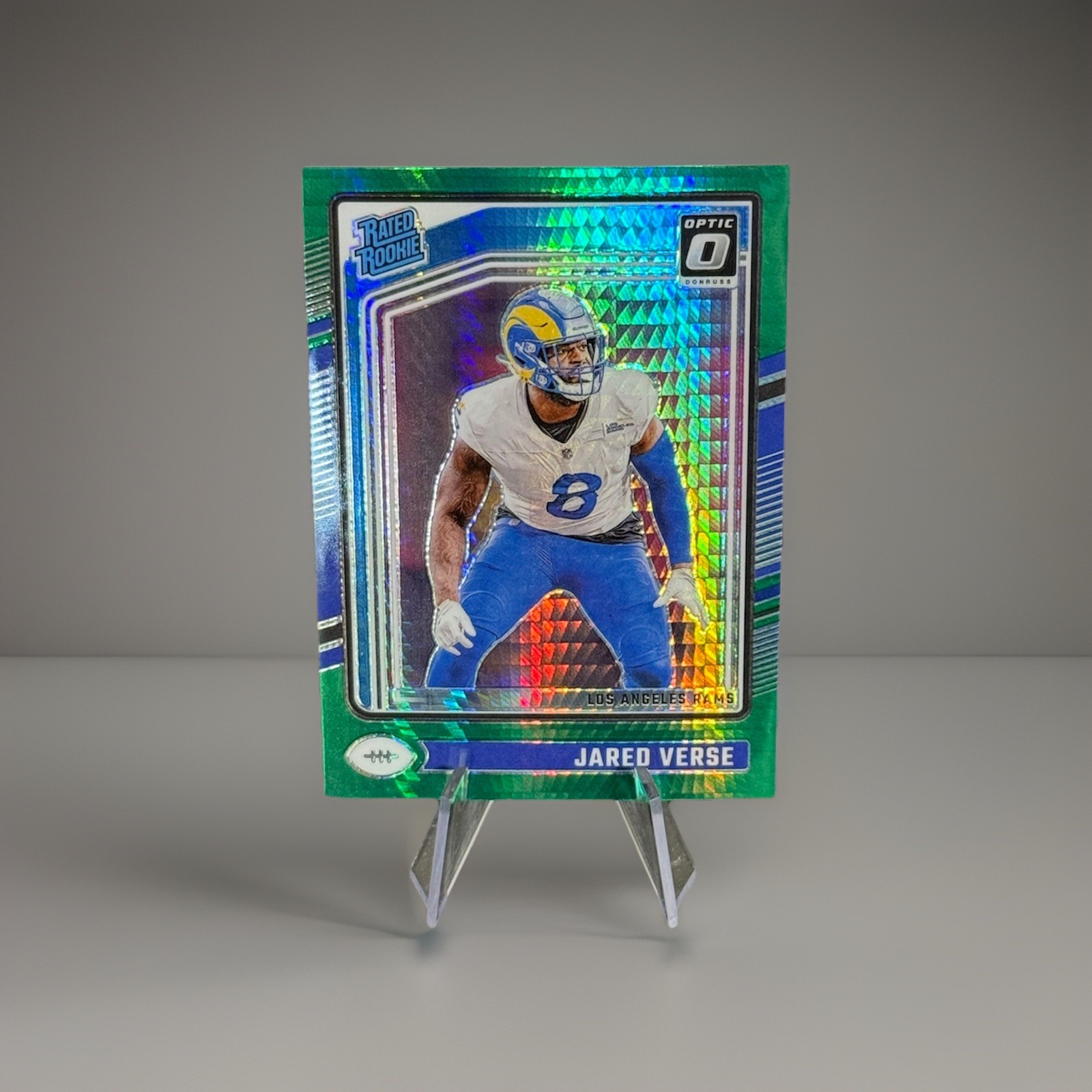 2024 Panini Donruss Optic - Rated Rookie Jared Verse #242 Green Hyper Prizm (RC)