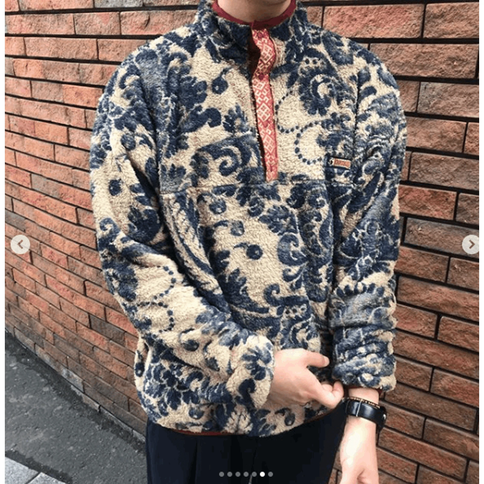 KAPITAL damask light fleece blouson beige snap t pullover 4 - product detail image 8